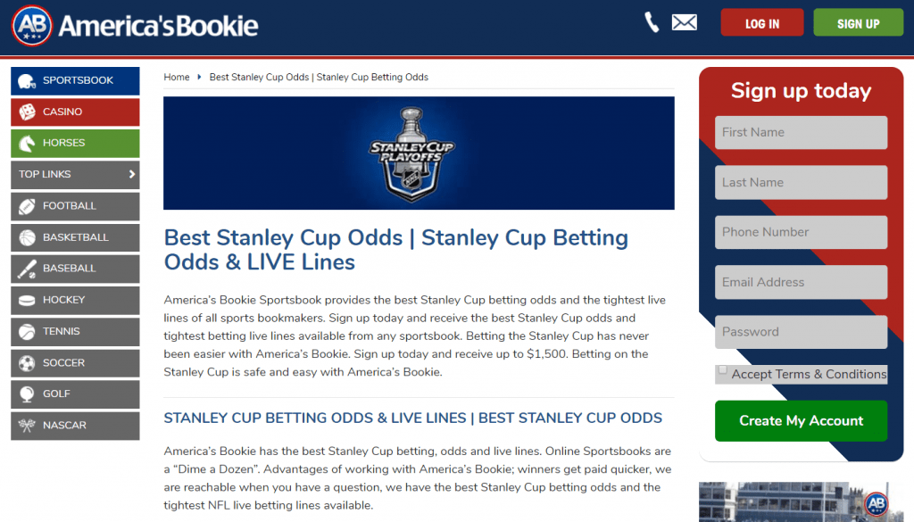 Americas Bookie NHL